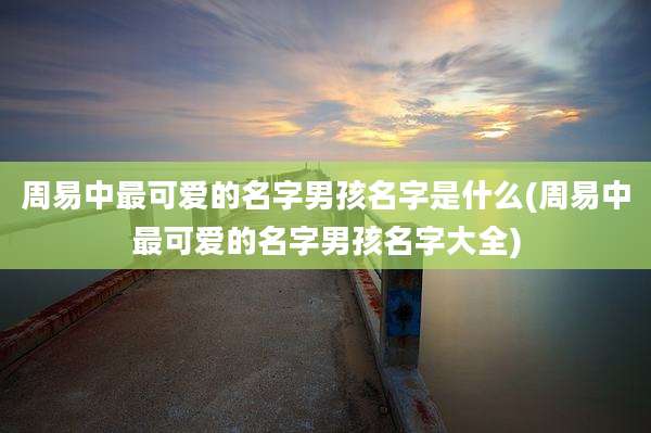 周易中最可爱的名字男孩名字是什么(周易中最可爱的名字男孩名字大全)