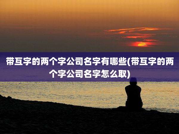 带互字的两个字公司名字有哪些(带互字的两个字公司名字怎么取)