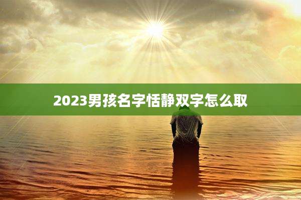 2023男孩名字恬静双字怎么取