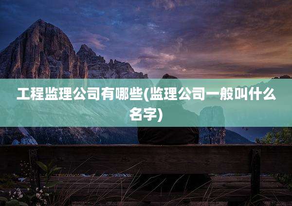 工程监理公司有哪些(监理公司一般叫什么名字)