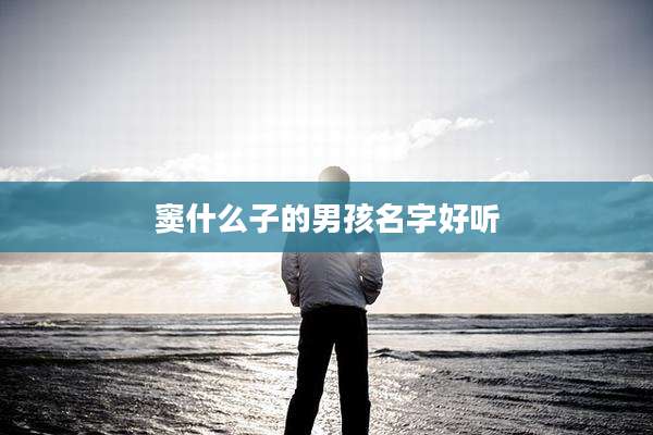窦什么子的男孩名字好听