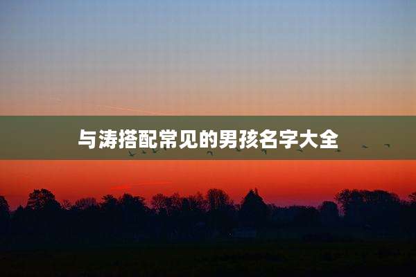 与涛搭配常见的男孩名字大全