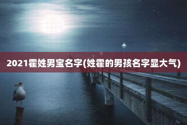 2021霍姓男宝名字(姓霍的男孩名字显大气)