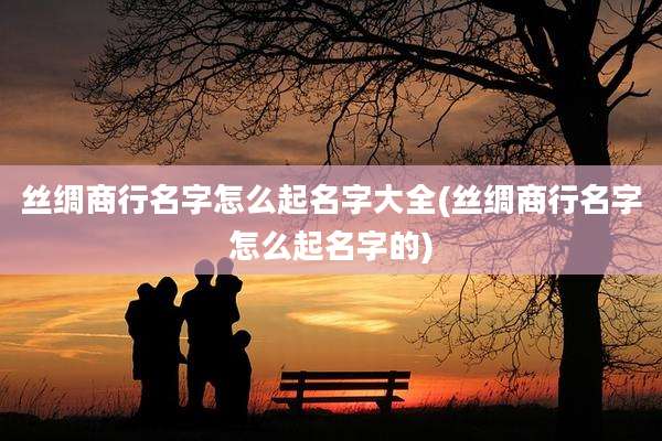丝绸商行名字怎么起名字大全(丝绸商行名字怎么起名字的)