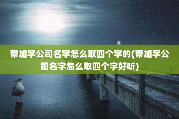 带加字公司名字怎么取四个字的(带加字公司名字怎么取四个字好听)