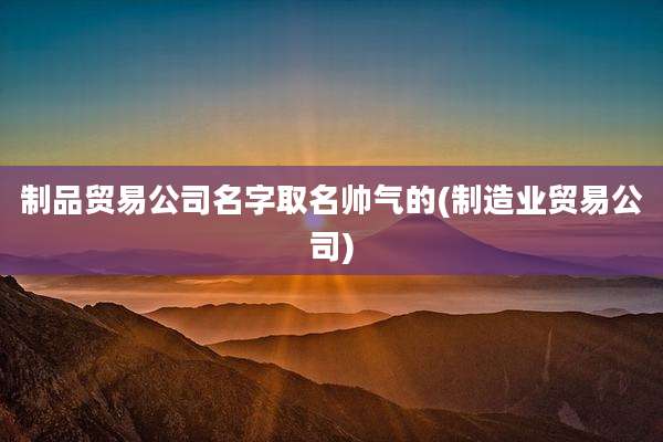 制品贸易公司名字取名帅气的(制造业贸易公司)
