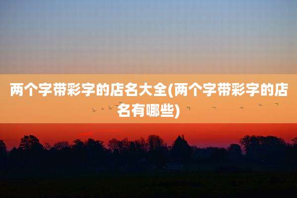 两个字带彩字的店名大全(两个字带彩字的店名有哪些)