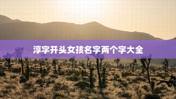 淳字开头女孩名字两个字大全