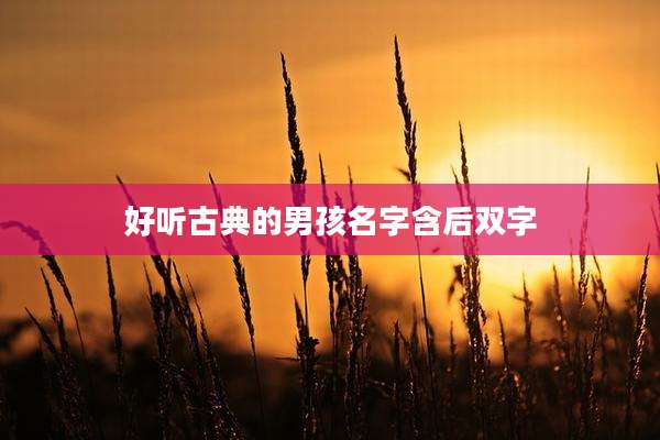 好听古典的男孩名字含后双字