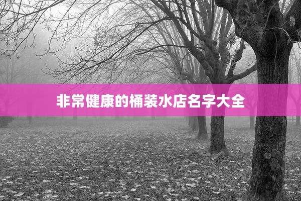 非常健康的桶装水店名字大全