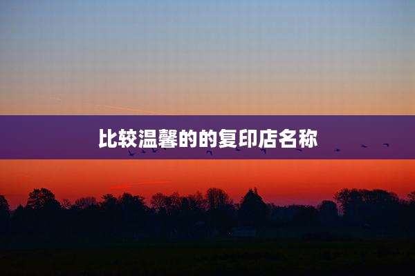 比较温馨的的复印店名称