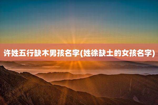 许姓五行缺木男孩名字(姓徐缺土的女孩名字)