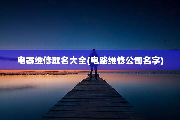 电器维修取名大全(电路维修公司名字)