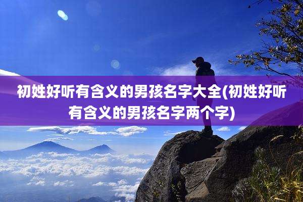 初姓好听有含义的男孩名字大全(初姓好听有含义的男孩名字两个字)