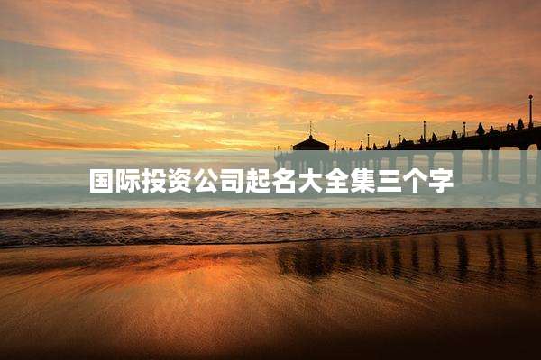 国际投资公司起名大全集三个字