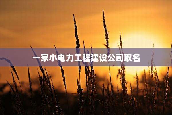 一家小电力工程建设公司取名