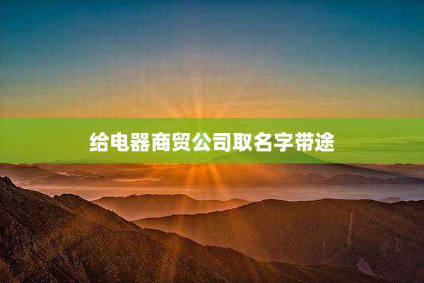 给电器商贸公司取名字带途