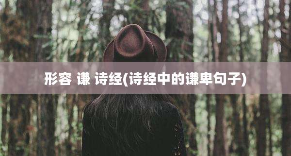 形容 谦 诗经(诗经中的谦卑句子)