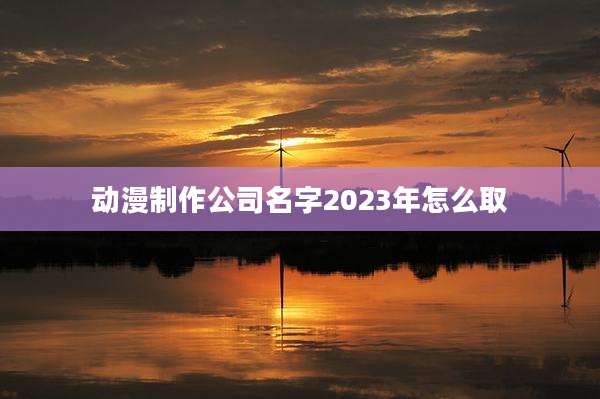 动漫制作公司名字2023年怎么取