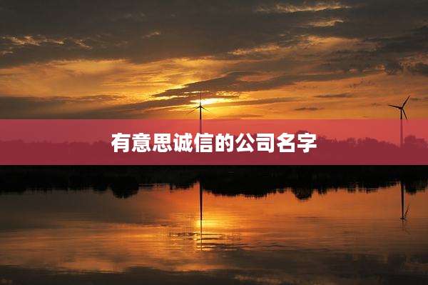 有意思诚信的公司名字
