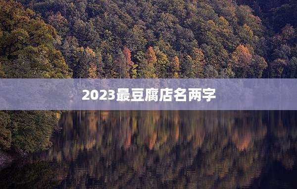 2023最豆腐店名两字