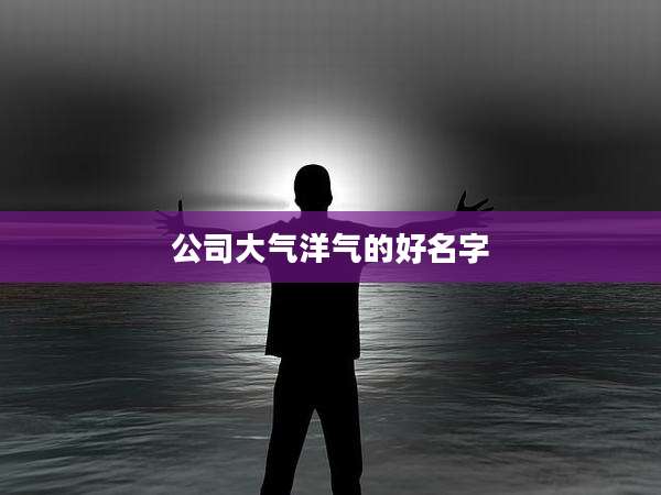 公司大气洋气的好名字