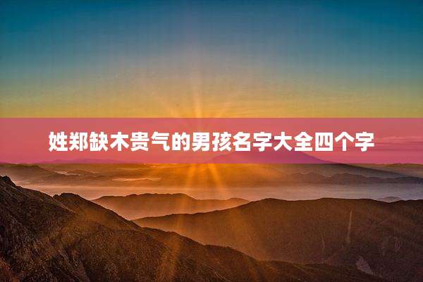 姓郑缺木贵气的男孩名字大全四个字