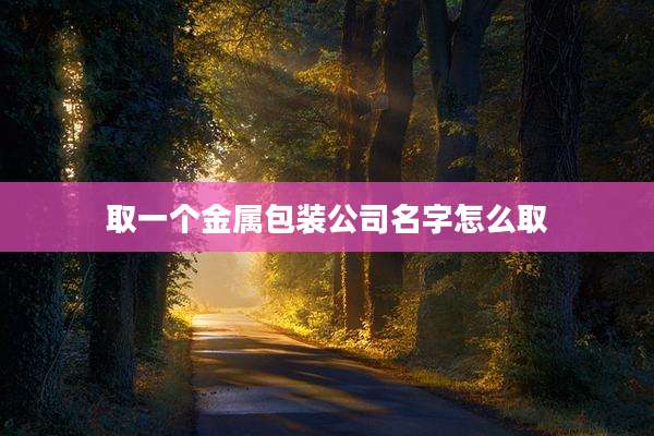取一个金属包装公司名字怎么取