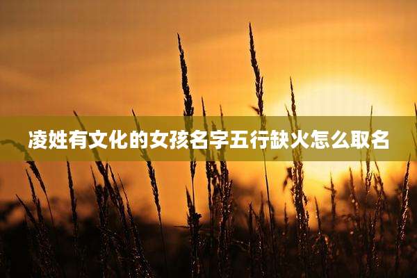 凌姓有文化的女孩名字五行缺火怎么取名