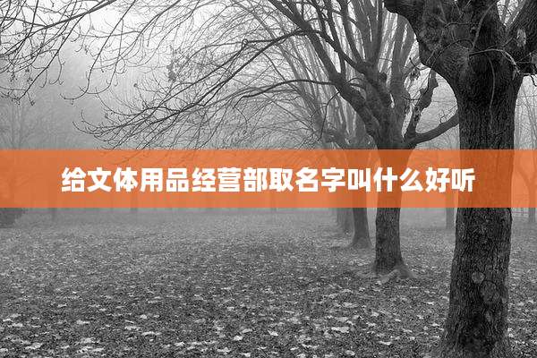 给文体用品经营部取名字叫什么好听