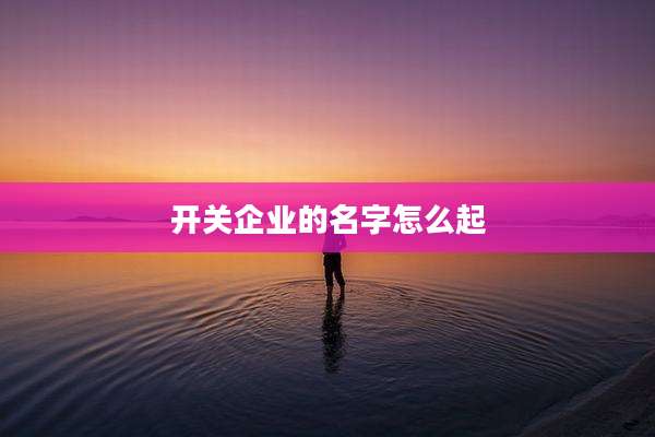 开关企业的名字怎么起