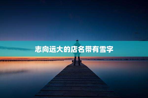 志向远大的店名带有雪字