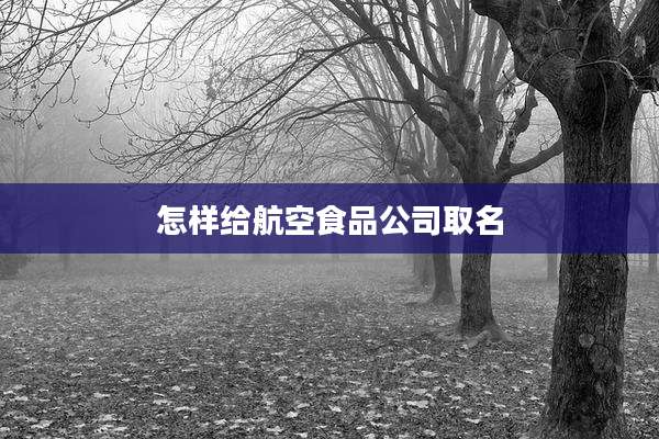 怎样给航空食品公司取名