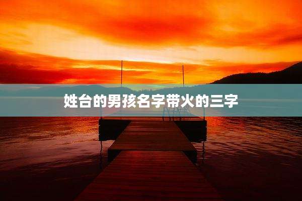 姓台的男孩名字带火的三字
