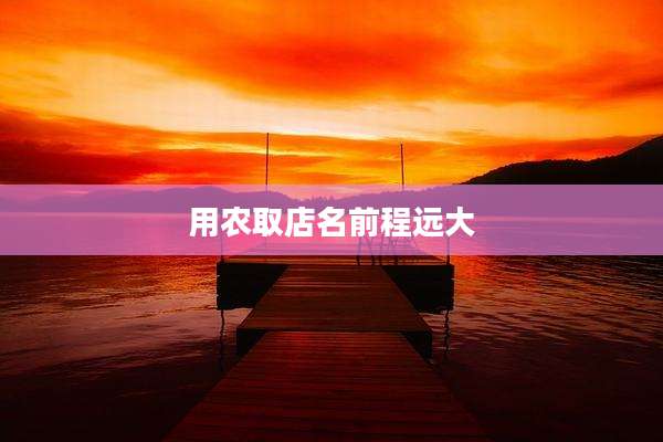 用农取店名前程远大