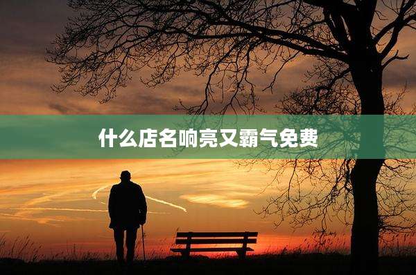 什么店名响亮又霸气免费