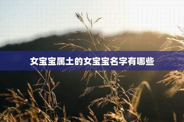 女宝宝属土的女宝宝名字有哪些