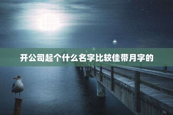 开公司起个什么名字比较佳带月字的