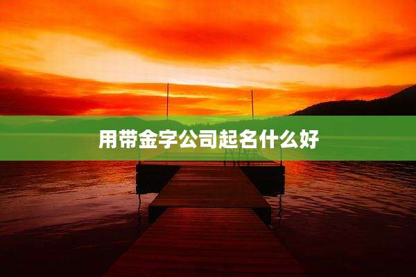 用带金字公司起名什么好