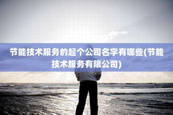 节能技术服务的起个公司名字有哪些(节能技术服务有限公司)