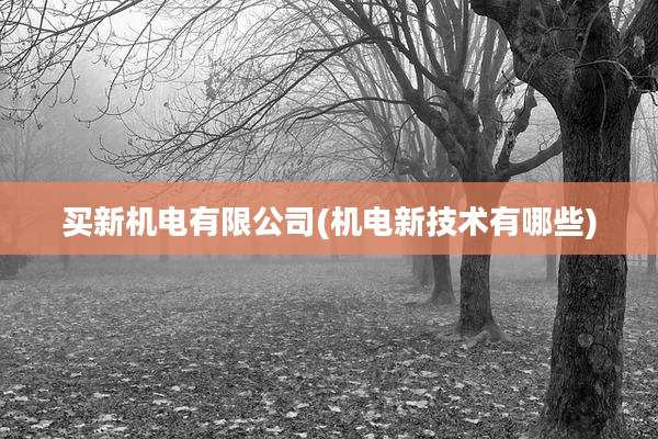 买新机电有限公司(机电新技术有哪些)
