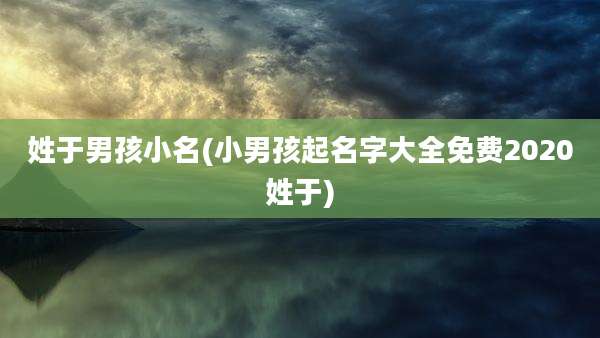 姓于男孩小名(小男孩起名字大全免费2020姓于)