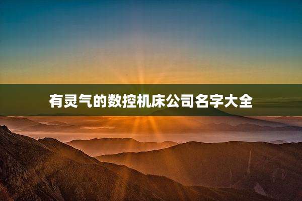 有灵气的数控机床公司名字大全