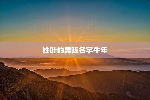姓叶的男孩名字牛年