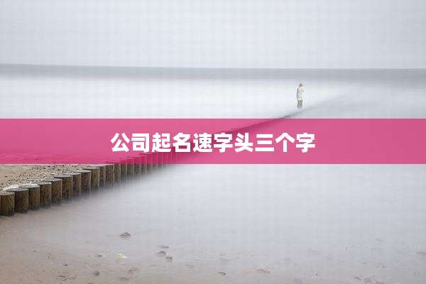 公司起名速字头三个字