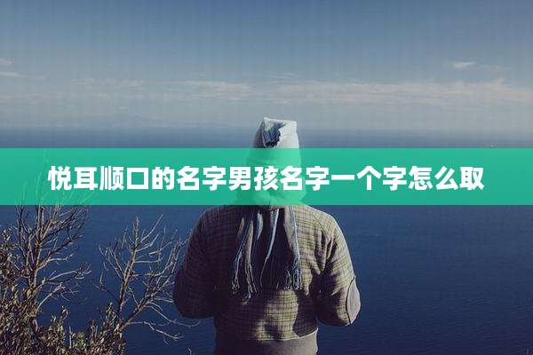悦耳顺口的名字男孩名字一个字怎么取