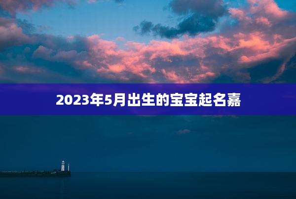 2023年5月出生的宝宝起名嘉