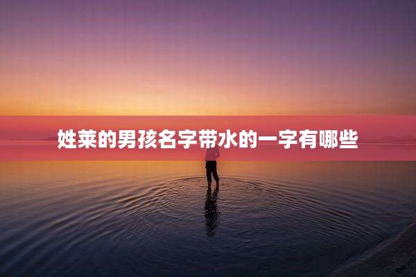 姓莱的男孩名字带水的一字有哪些