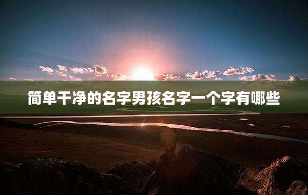 简单干净的名字男孩名字一个字有哪些