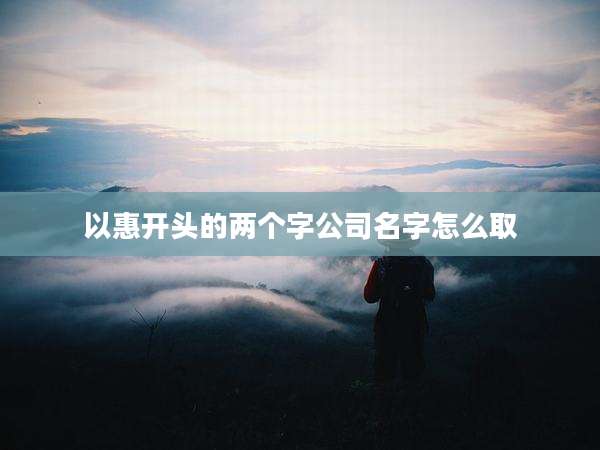 以惠开头的两个字公司名字怎么取
